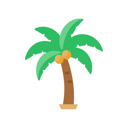 Isolated cartoon palm tree on black background vectorのイラスト素材