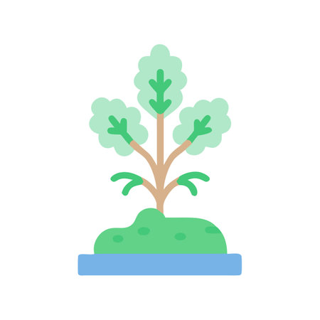 Stylized tree in pot icon on black backgroundのイラスト素材