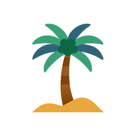 Minimalist palm tree illustration against black backgroundのイラスト素材