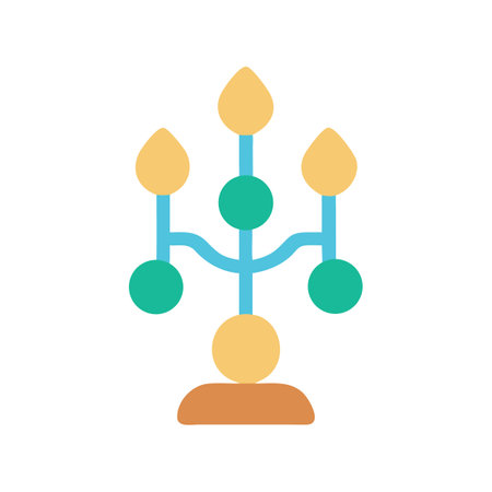 Stylized graphic tree illustration on black backgroundのイラスト素材