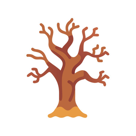 Stylized barren tree illustration with a brown trunk and branchesのイラスト素材