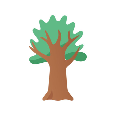 Stylized illustration of a leafy tree on blackのイラスト素材