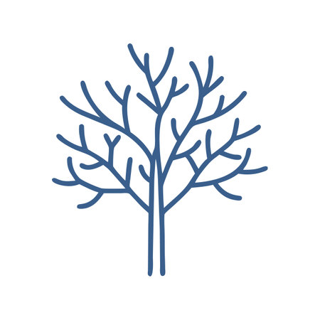 Bare Tree Outline on Black Background Isolatedのイラスト素材