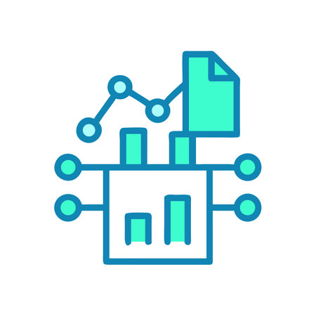 Data analysis and reporting visualization graphic iconのイラスト素材