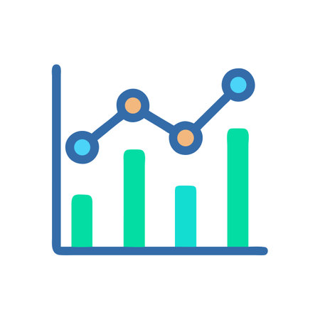 Line and bar graph illustration for data analysisのイラスト素材