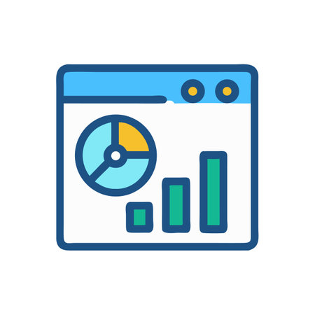 Website interface showing chart and graph business dataのイラスト素材