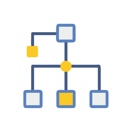Flat style flow chart diagram with rounded elements