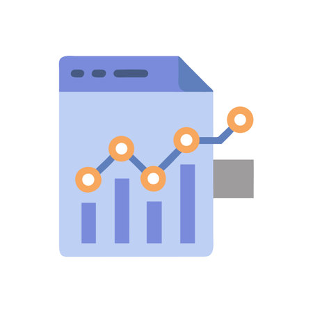 Business growth chart on document icon with rising graphのイラスト素材