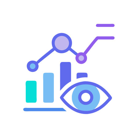 Data analysis vision chart with a bar graphのイラスト素材
