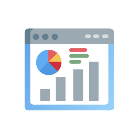 Minimalist data chart website interface showing analytics informationのイラスト素材