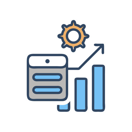 Infographic showing upward financial progress with tablet and sunのイラスト素材