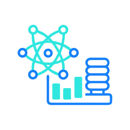 Data science atom growth concept business and science analysisのイラスト素材