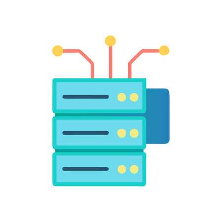 Server stack with network connections illustration in flat styleのイラスト素材