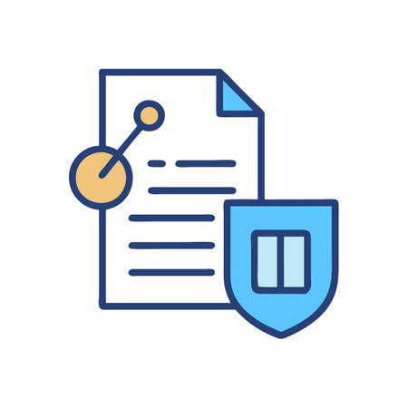 Protected document icon with shield for data security conceptのイラスト素材