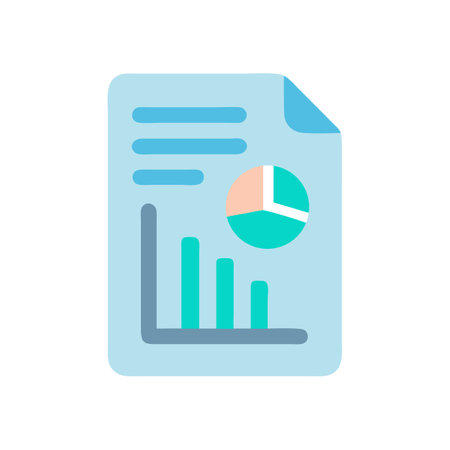 Flat vector illustration of business report with pie chartのイラスト素材