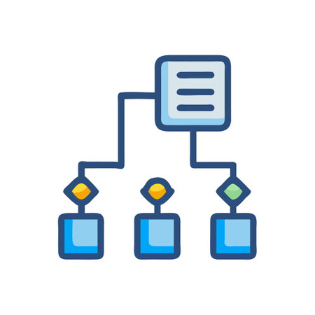 Hierarchical diagram showing workflow, process, or organization chartのイラスト素材