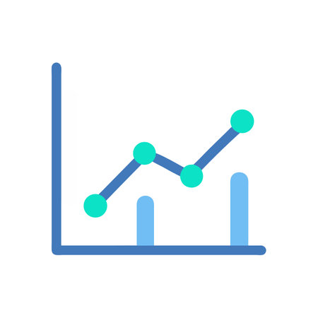 Data analysis growth chart shows a positive upward trend