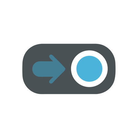 Toggle switch icon with arrow isolated on black backgroundのイラスト素材
