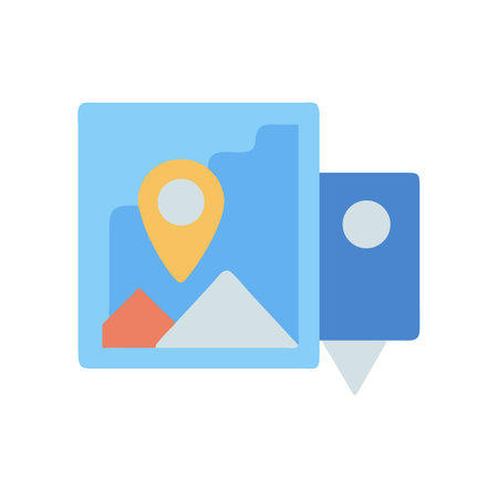 Flat design of map pin and location symbolのイラスト素材