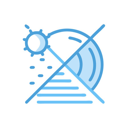 Illustration of prohibited light and noise pollution icon graphicのイラスト素材