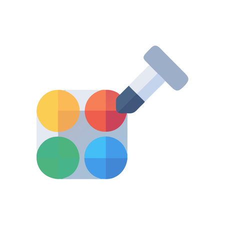 Color mixing palette with dropper on black background graphicのイラスト素材