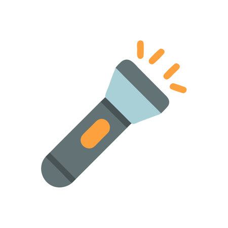Flashlight vector illustration on a solid black background isolatedのイラスト素材
