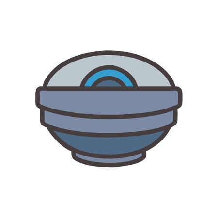 Abstract Bowl Graphic in Shades of Blue and Grayのイラスト素材