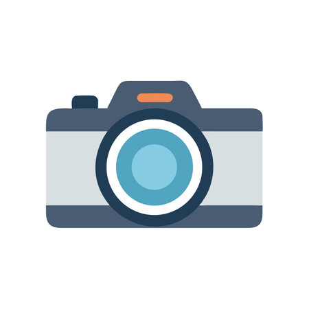 Illustration of a digital camera with flat design styleのイラスト素材