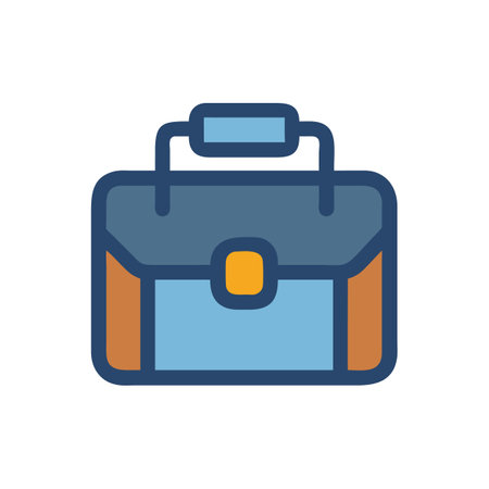 Stylized briefcase illustration on black background for business useのイラスト素材