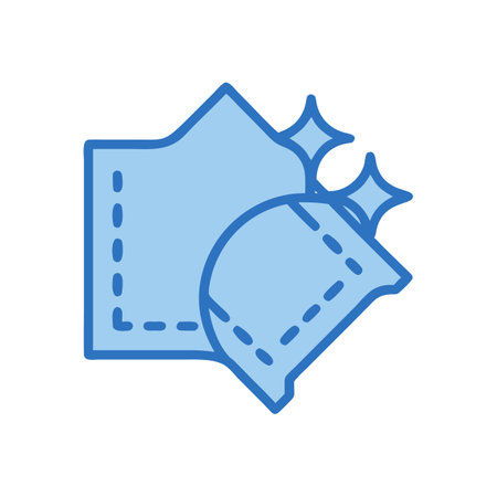 Stylized blue cleaning cloths icon on a black backgroundのイラスト素材