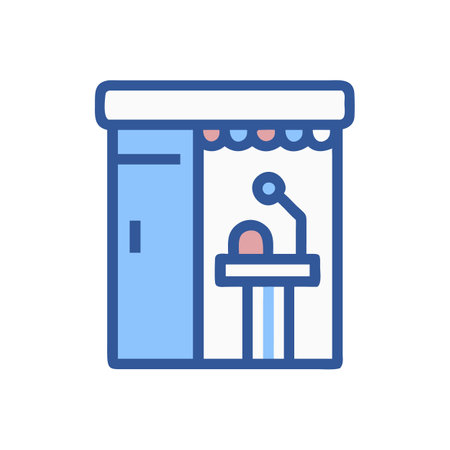 Icon illustration of a podium or speaker stage setupのイラスト素材