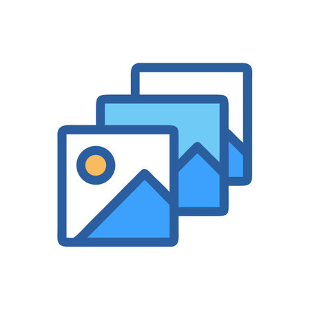 Iconic stack of images showing design elements on black backgroundのイラスト素材