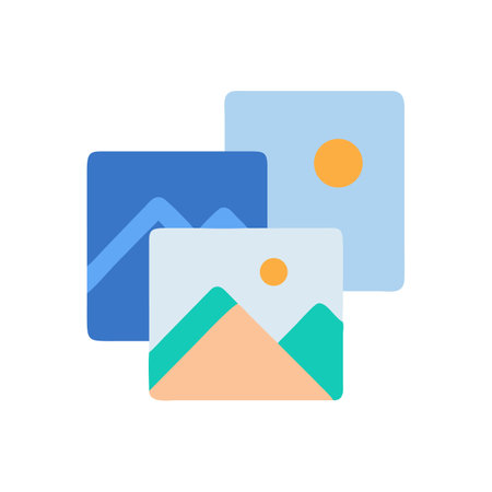 Colorful flat design scene of images with landscape themeのイラスト素材