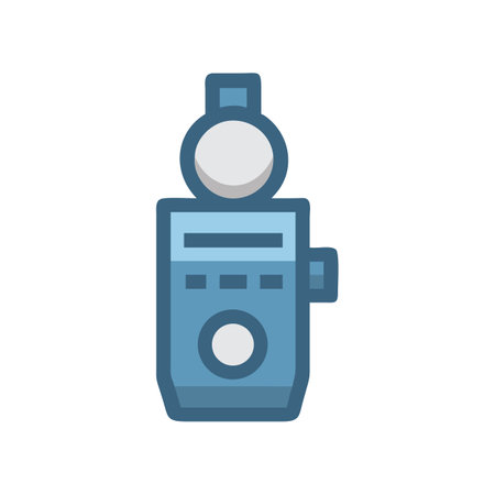 Blue light meter icon isolated on black background illustrationのイラスト素材