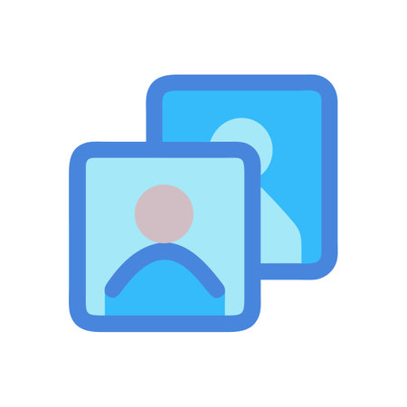 Flat style profile icons overlayed against a black backgroundのイラスト素材