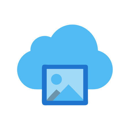 Cloud storage image icon for digital asset management conceptのイラスト素材