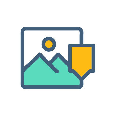 Downloading Landscape Illustration With Mountain and Sun Icon conceptのイラスト素材