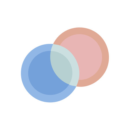 Overlapping circles diagram on black background, simple design templateのイラスト素材