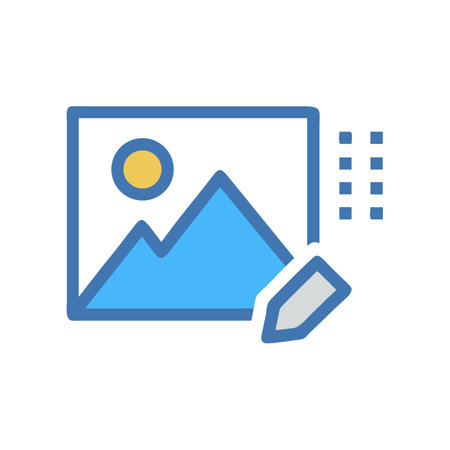 Vector illustration of image editing process on a black backgroundのイラスト素材