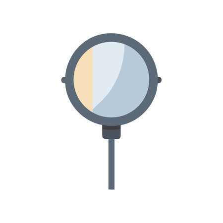 Magnifying glass icon with handle in flat illustration styleのイラスト素材