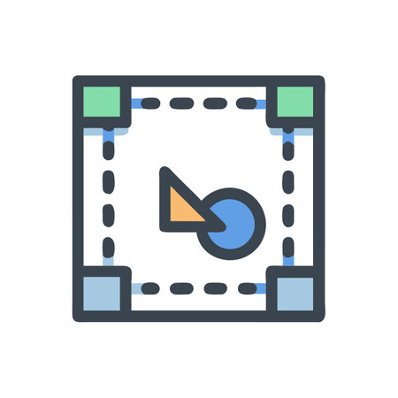 Graphical elements representing digital editing within a defined spaceのイラスト素材