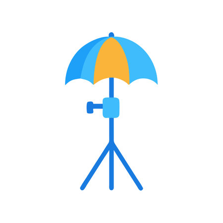 Studio strobe light on black backdrop illustration designのイラスト素材