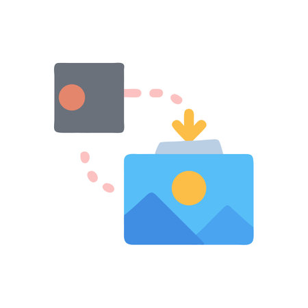 Flat vector icon of data transferring to device storageのイラスト素材