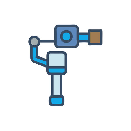 Stylized Robotic Arm Illustration Against a Black Backgroundのイラスト素材