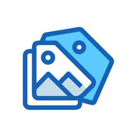 Stack of styled images representing photography gallery metaphor conceptのイラスト素材