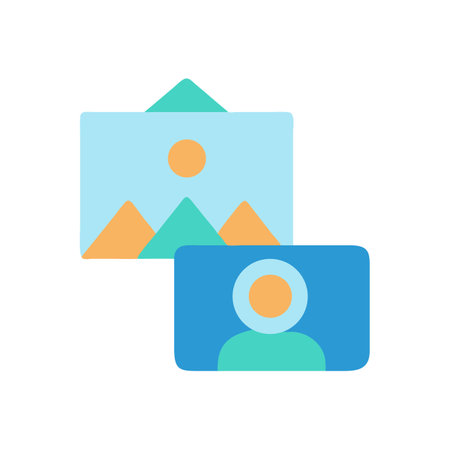 Flat Illustration of Virtual Meeting and Landscape Scene