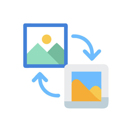 Stylized image conversion, file format change, or data transferのイラスト素材