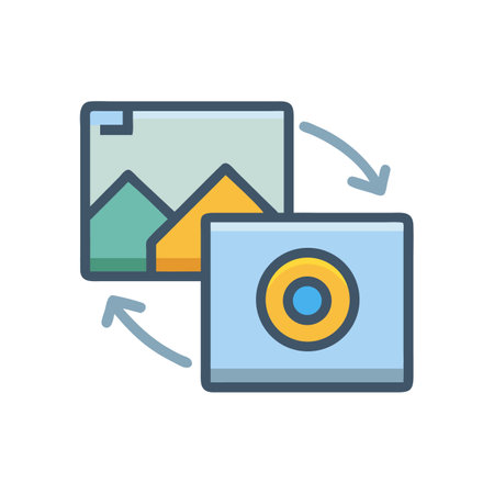Image conversion or file format change process illustrationのイラスト素材
