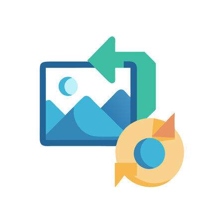Reformatting image with circular arrows suggesting editing or processingのイラスト素材