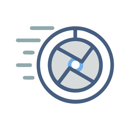 Stylized wheel illustration indicating speed on a black backgroundのイラスト素材